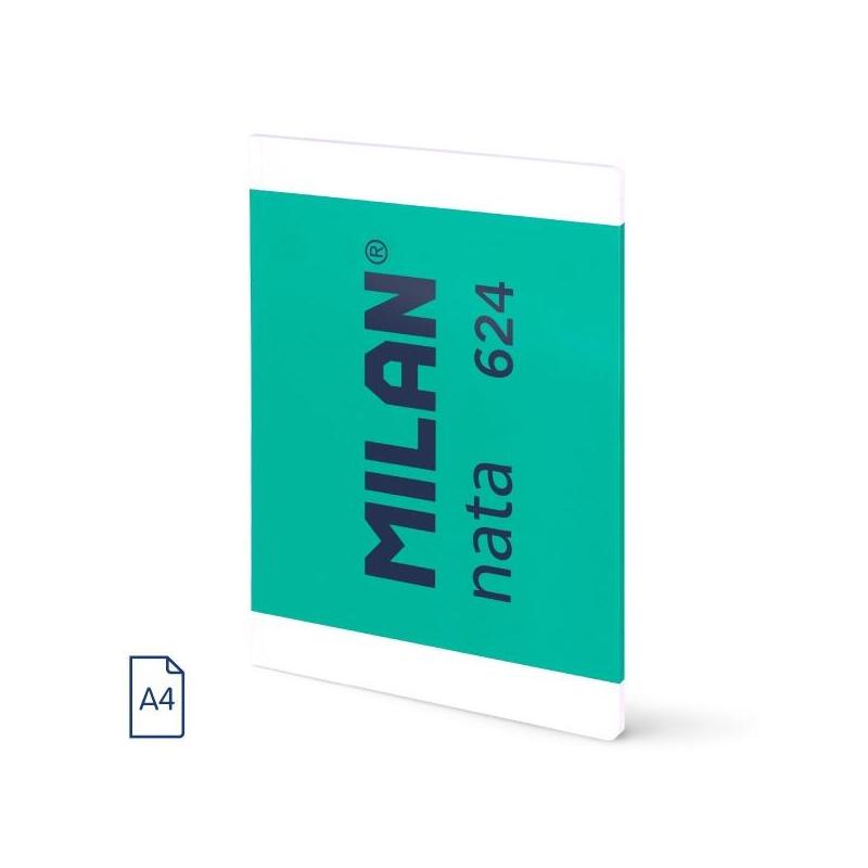 milan-nata-624-libreta-encolada-formato-a4-cuadricula-5x5mm-48-hojas-de-95-grm2-microperforado-verde