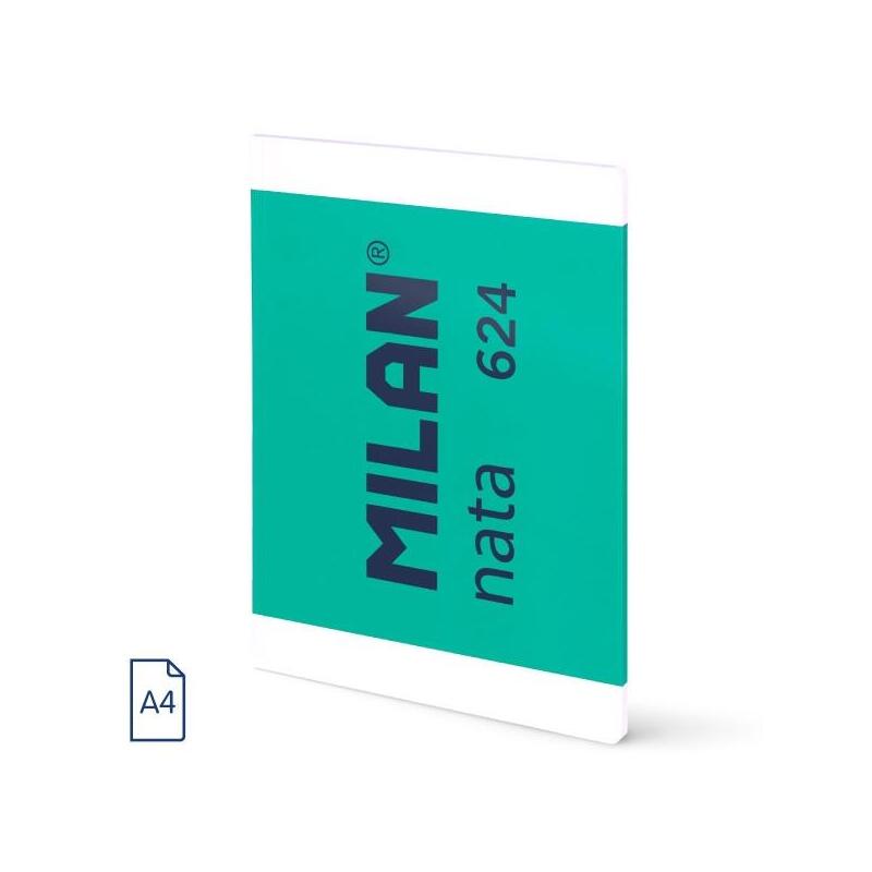 milan-nata-624-libreta-encolada-formato-a4-pautado-7mm-48-hojas-de-95-grm2-microperforado-verde