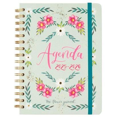 finocam-agenda-the-flower-journal-espiral-doble-e10-155x212mm-svh-tapa-dura-verde-2025-2026