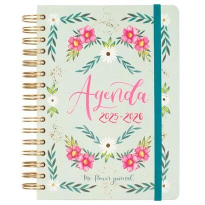 finocam-agenda-the-flower-journal-espiral-doble-e10-155x212mm-1dp-tapa-dura-verde-2025-2026