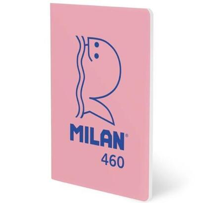 pack-de-6-unidades-milan-libreta-grapada-a5-24h-papel-blanco-95gr-linea-7mm-coleccion-460-since-1918-rosa