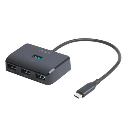 deltaco-usb-c-hub-4x-usb-5-gbits-schwarz