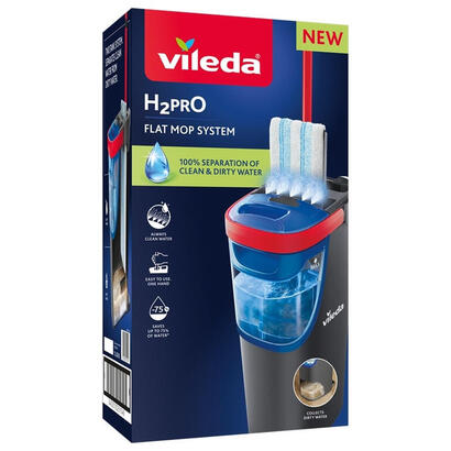 set-vileda-h2pro-flachwischer-bodenwiper-negrorojo-con-un-segundo-sistema-de-tanques-175775