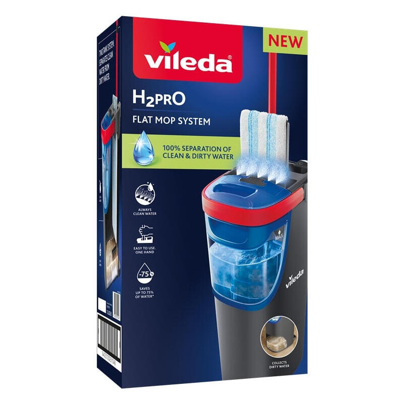 set-vileda-h2pro-flachwischer-bodenwiper-negrorojo-con-un-segundo-sistema-de-tanques-175775