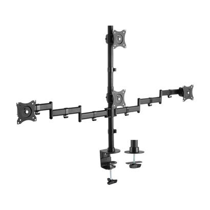 aisens-soporte-de-mesa-eco-giratorio-e-inclinable-para-4-monitores-8kg-4-pivotes-2-brazos-de-13-27-negro