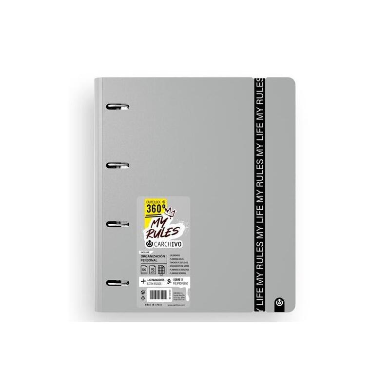 carchivo-carpeblock-360-my-rules-con-recambio-100h-a4-5x5-90gr-4-separadores-pp-foam-gris