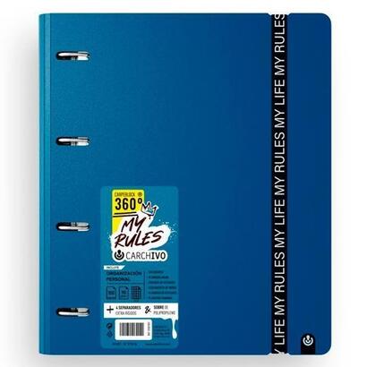 carchivo-carpeblock-360-my-rules-con-recambio-100h-a4-5x5-90gr-4-separadores-pp-foam-deep-blue