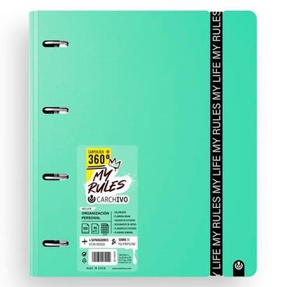 carchivo-carpeblock-360-my-rules-con-recambio-100h-a4-5x5-90gr-4-separadores-pp-foam-jade