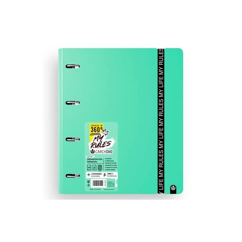 carchivo-carpeblock-360-my-rules-con-recambio-100h-a4-5x5-90gr-4-separadores-pp-foam-jade