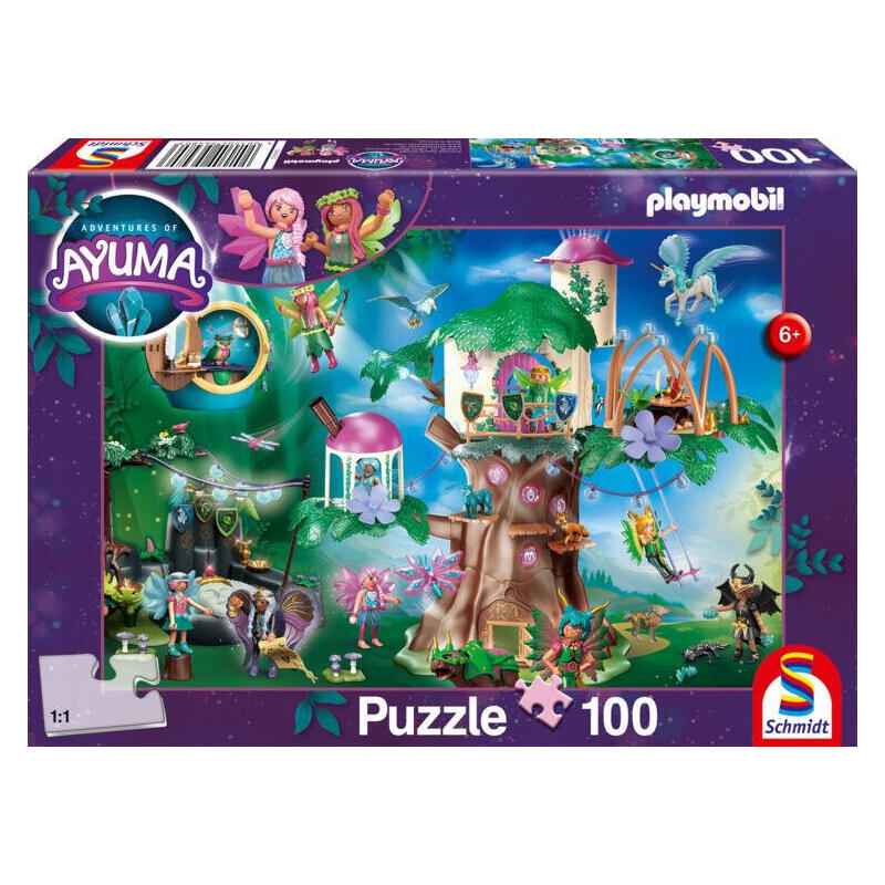 schmidt-spiele-playmobil-ayuma-el-bosque-magico-de-las-hadas-puzzle-100-piezas-56480