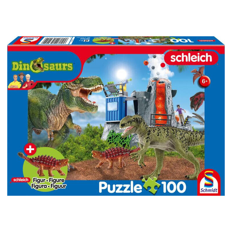 schmidt-spiele-schleich-dinosaurios-dinosaurios-de-tiempos-prehistoricos-rompecabezas-de-100-piezas-incluida-una-minifigura-de-s