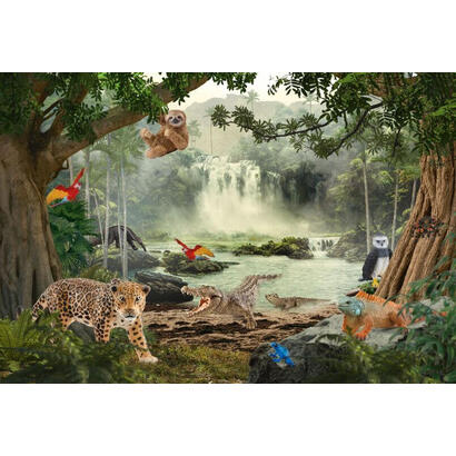 schmidt-games-schleich-wild-life-en-the-rainforest-juego-figura-100-partes-incluida-la-figura-de-schleich-crocodilejungs-56467