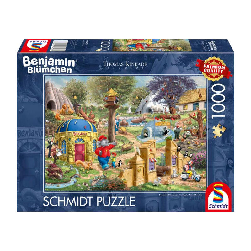 schmidt-spiele-thomas-kinkade-studios-benjamin-blumchen-un-dia-en-el-zoologico-de-neustadter-rompecabezas-de-1000-piezas-58423