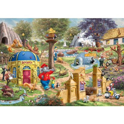 schmidt-spiele-thomas-kinkade-studios-benjamin-blumchen-un-dia-en-el-zoologico-de-neustadter-rompecabezas-de-1000-piezas-58423