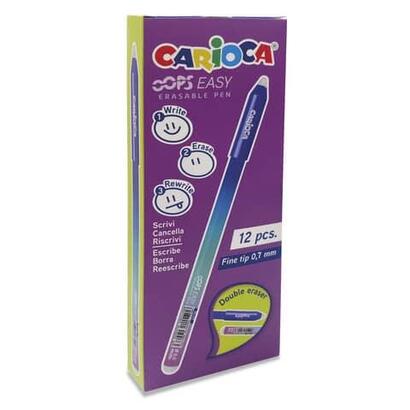 pack-de-12-unidades-carioca-oops-easy-boligrafo-borrable-punta-de-o-07mm-tinta-termo-sensible-cuerpo-con-efecto