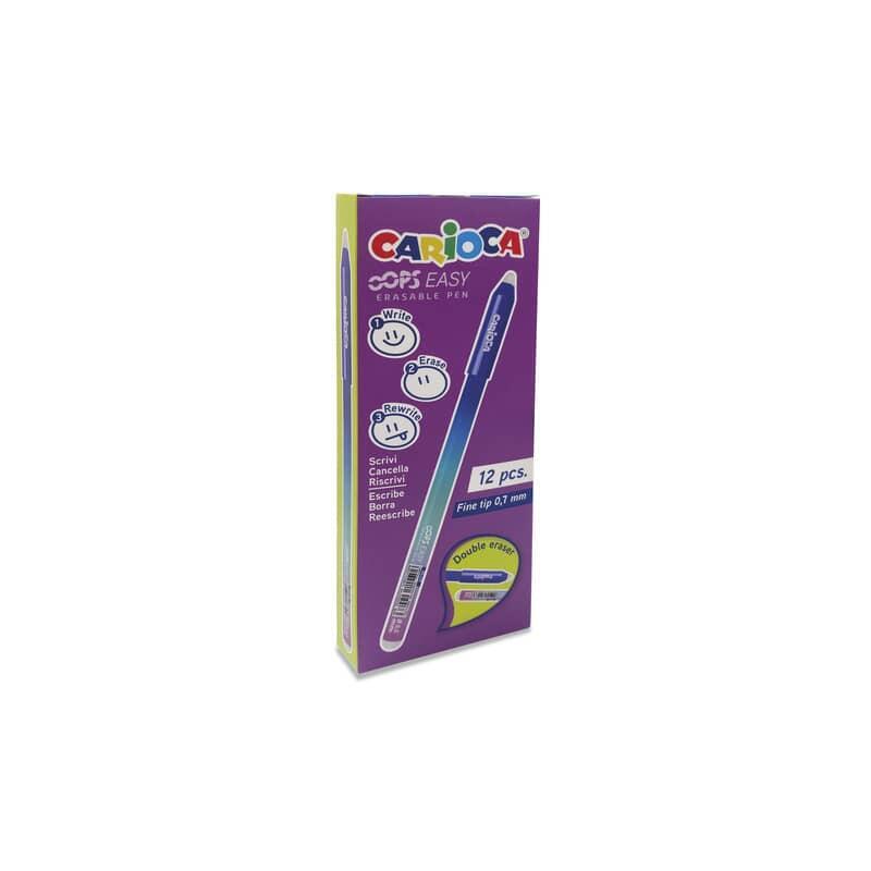 pack-de-12-unidades-carioca-oops-easy-boligrafo-borrable-punta-de-o-07mm-tinta-termo-sensible-cuerpo-con-efecto