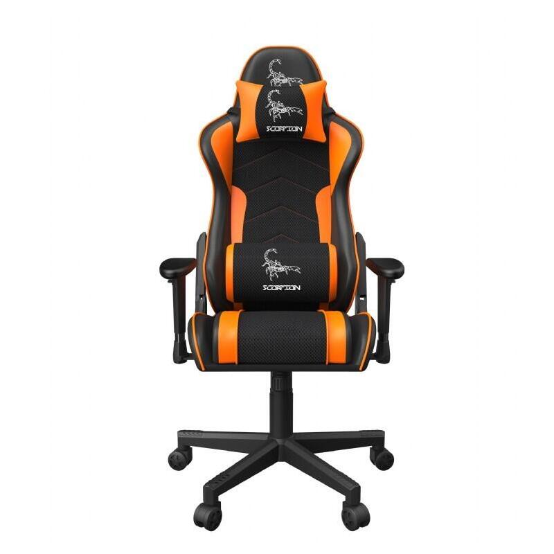 gembird-gaming-chair-scorpion-negro-mesh-orange-skin