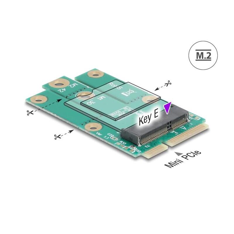 delock-adaptador-mini-pcie-macho-a-m2-key-e-slot