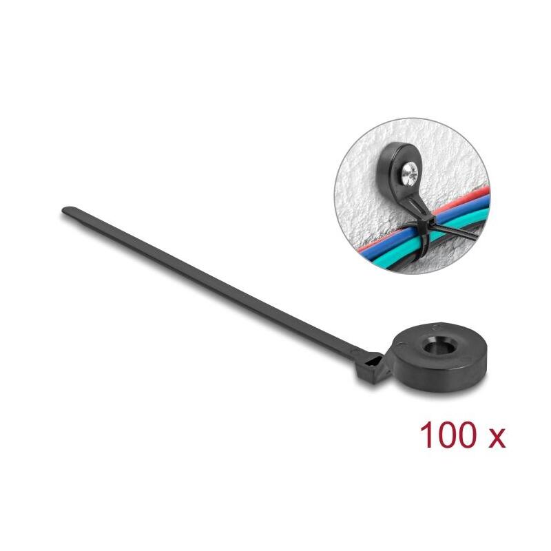 delock-kabelbinder-con-befestigungsose-l-180-x-b-6-mm-negro-100-piezas