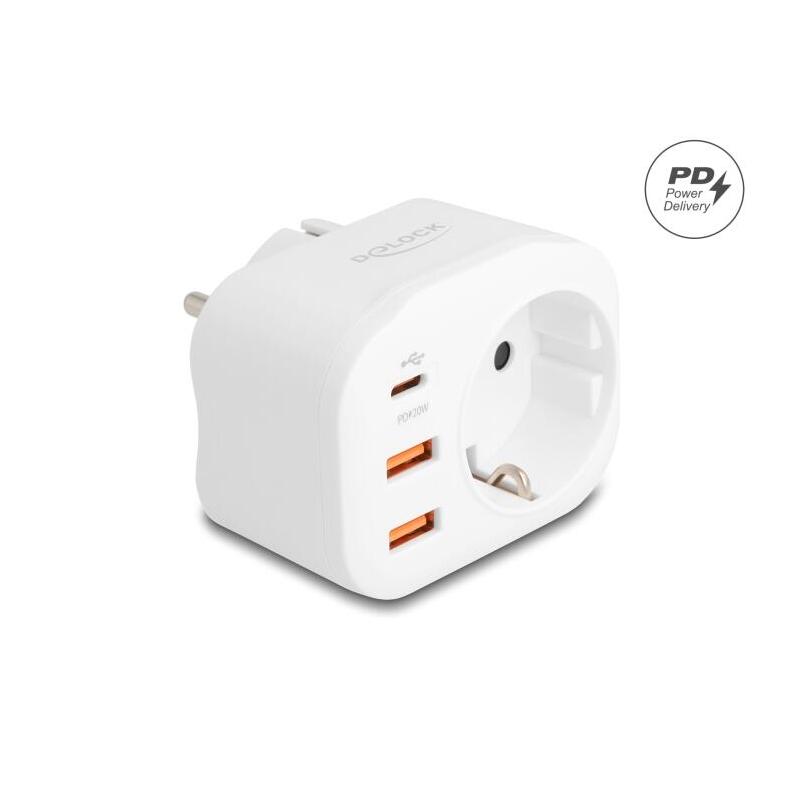 delock-schutzkontakt-steckdose-con-kindersicherung-y-usb-pd-ladegerat-20-w