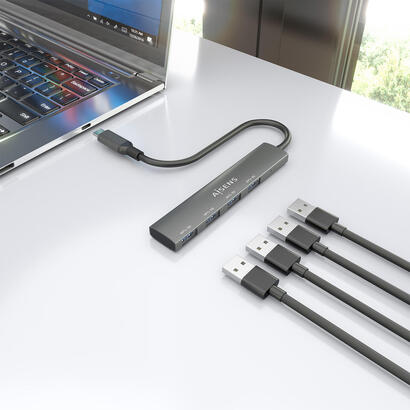 aisens-hub-usb-31-usb-c-usb-cm-4xtipo-ah-gris-15cm