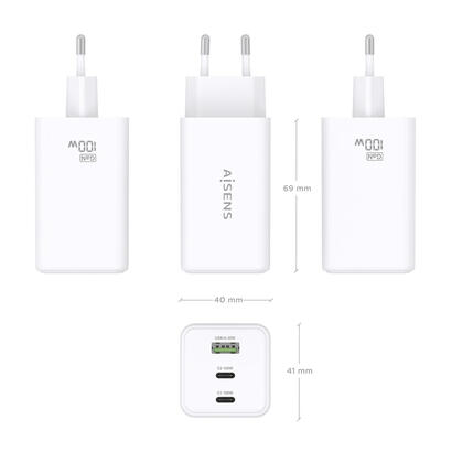 aisens-cargador-gan-100w-2xusb-c-pd30-qc40-qc50-1xusb-a-qc30-blanco