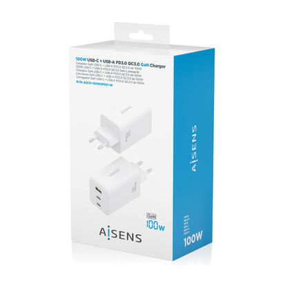 aisens-cargador-gan-100w-2xusb-c-pd30-qc40-qc50-1xusb-a-qc30-blanco