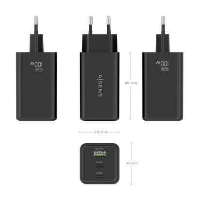 aisens-cargador-gan-100w-2xusb-c-pd30-qc40-qc50-1xusb-a-qc30-negro