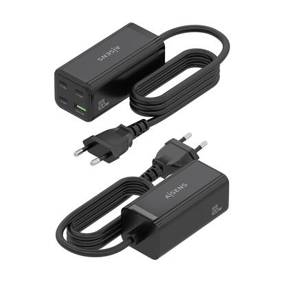 aisens-cargador-sobremesa-gan-100w-3xusb-c-pd30-qc40-qc50-1xusb-a-qc30-negro