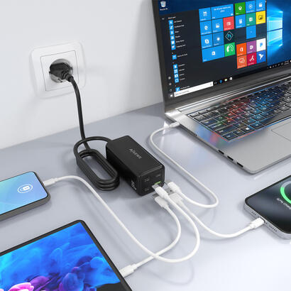 aisens-cargador-sobremesa-gan-100w-3xusb-c-pd30-qc40-qc50-1xusb-a-qc30-negro