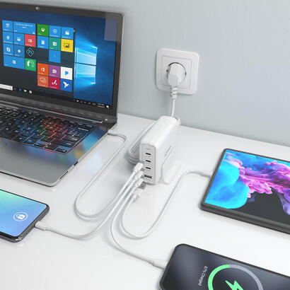 aisens-cargador-sobremesa-gan-140w-3xusb-c-pd31-qc40-qc50-1xusb-a-qc30-blanco