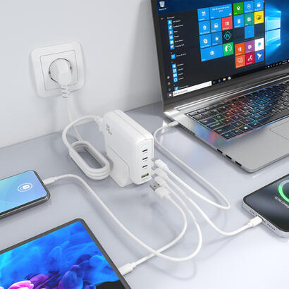 aisens-cargador-sobremesa-gan-140w-3xusb-c-pd31-qc40-qc50-1xusb-a-qc30-blanco