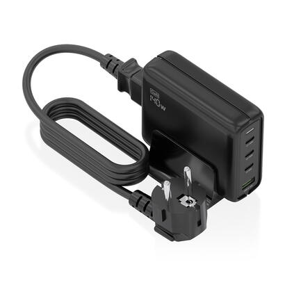 aisens-cargador-sobremesa-gan-140w-3xusb-c-pd31-qc40-qc50-1xusb-a-qc30-negro