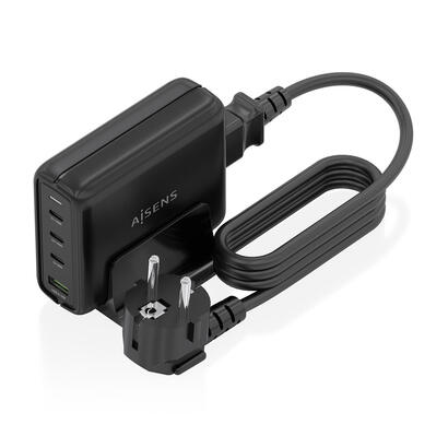 aisens-cargador-sobremesa-gan-140w-3xusb-c-pd31-qc40-qc50-1xusb-a-qc30-negro