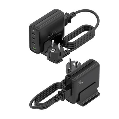 aisens-cargador-sobremesa-gan-140w-3xusb-c-pd31-qc40-qc50-1xusb-a-qc30-negro