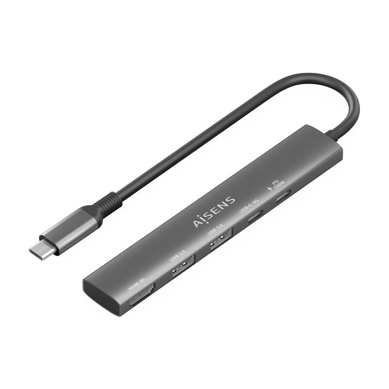 aisens-usb-c-dock-5-en-1-usb-c-a-1xhdmi-2xusb-a-1xusb-c-1xusb-c-pd-gris-15cm