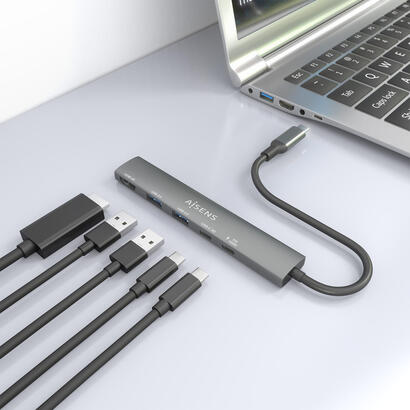 aisens-usb-c-dock-5-en-1-usb-c-a-1xhdmi-2xusb-a-1xusb-c-1xusb-c-pd-gris-15cm
