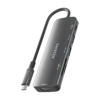 aisens-usb-c-dock-6-en-1-usb-c-a-1xhdmi-2xusb-a-1xusb-c-pd-100w-1xsd-1xmicro-sd-gris-15cm