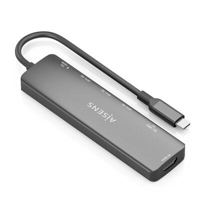 aisens-usb-c-dock-7-en-1-usb-c-a-1xhdmi-3xusb-a-1xusb-c-pd-100w-1xsd-1xmicro-sd-gris-15cm