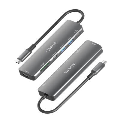 aisens-usb-c-dock-7-en-1-usb-c-a-1xhdmi-2xusb-a-1xusb-c-1xusb-c-pd-100w-1xsd-1xmicro-sd-gris-15cm