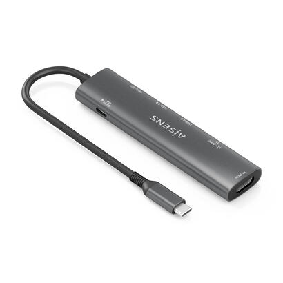 aisens-usb-c-dock-7-en-1-usb-c-a-1xhdmi-2xusb-a-usb20-1xusb-a-usb30-1xusb-c-pd-100w-1xsd-1xmicro-sd-gris-15cm