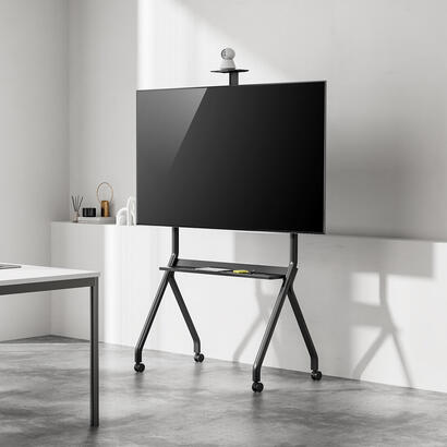 aisens-soporte-de-suelo-pro-con-rueda-1-bandeja-y-soporte-de-camara-para-pantalla-interactivatv-120kg-de-55-100-negro