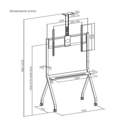 aisens-soporte-de-suelo-pro-con-rueda-1-bandeja-y-soporte-de-camara-para-pantalla-interactivatv-120kg-de-55-100-negro