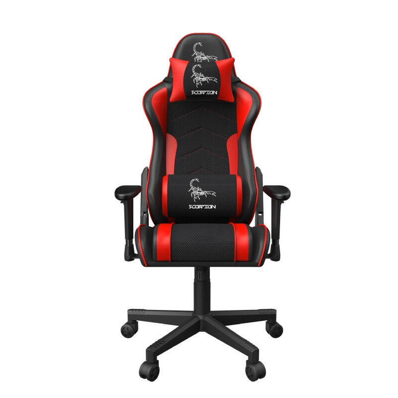 gembird-gaming-chair-scorpion-negro-mesh-rojo-skin-accents