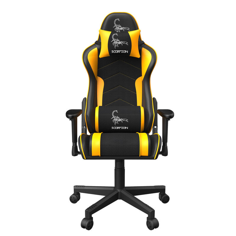 gembird-gaming-chair-scorpion-negro-mesh-amarillo-skin