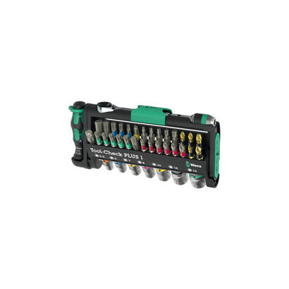 wera-tool-check-plus-1-juego-de-puntas-negroverde-39-piezas-incluido-trinquete-de-punta-de-14-05049055001