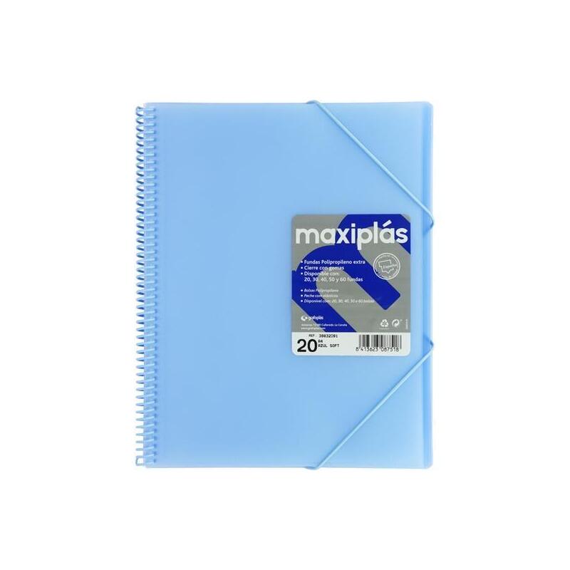 grafoplas-carpeta-con-fundas-maxiplas-espiral-a4-20-fundas-csobre-pp-rigido-translucido-azul-soft