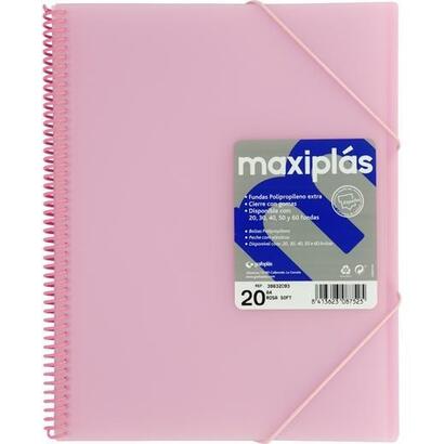 grafoplas-carpeta-con-fundas-maxiplas-espiral-a4-20-fundas-csobre-pp-rigido-translucido-rosa-soft