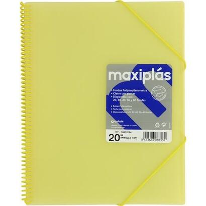 grafoplas-carpeta-con-fundas-maxiplas-espiral-a4-20-fundas-csobre-pp-rigido-translucido-amarillo-soft
