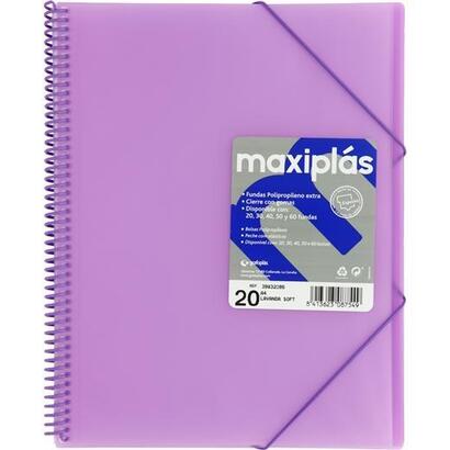 grafoplas-carpeta-con-fundas-maxiplas-espiral-a4-20-fundas-csobre-pp-rigido-translucido-lavanda-soft